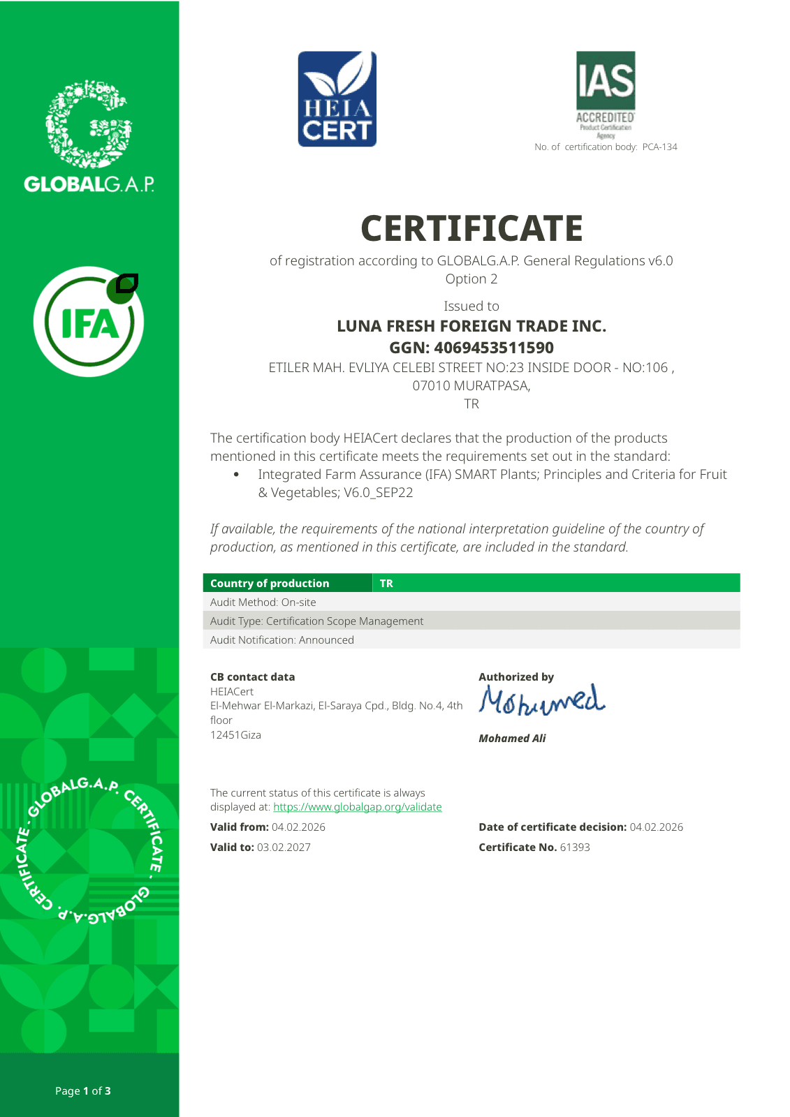 GLOBALG.A.P. IFA